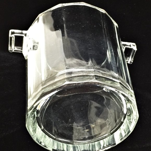 Vintage Heavy Glass Ice Bucket Tab Handles - Picture 4 of 7
